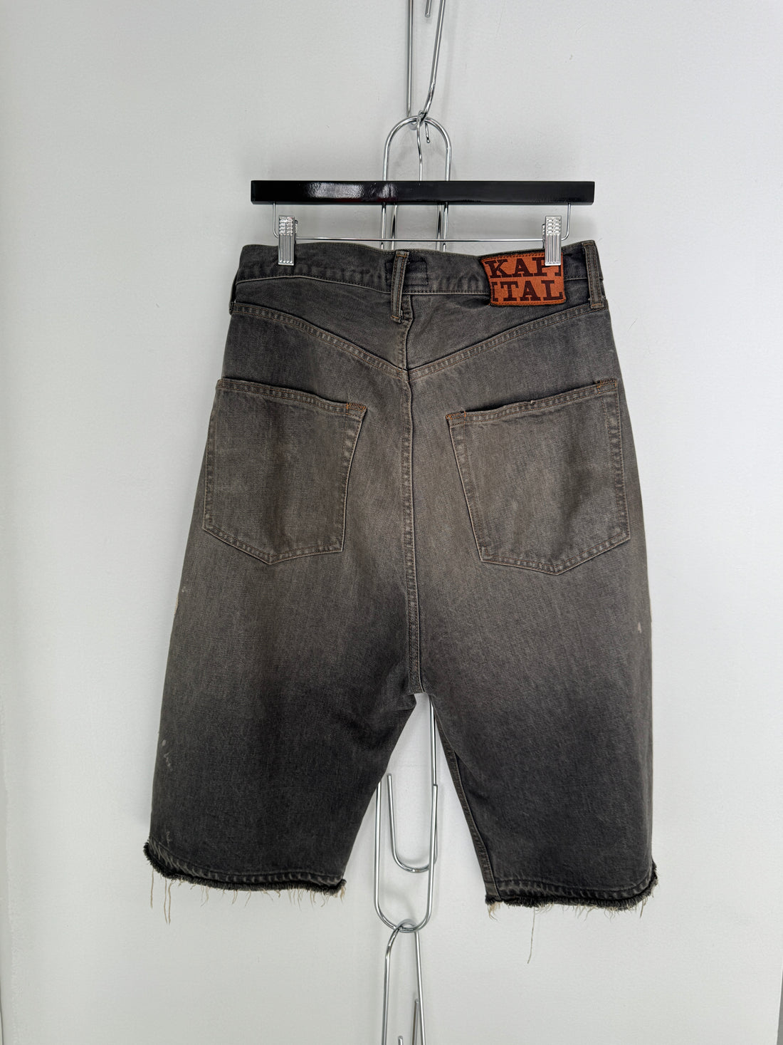 KAPITAL 14OZ BONE DENIM SHORTS
