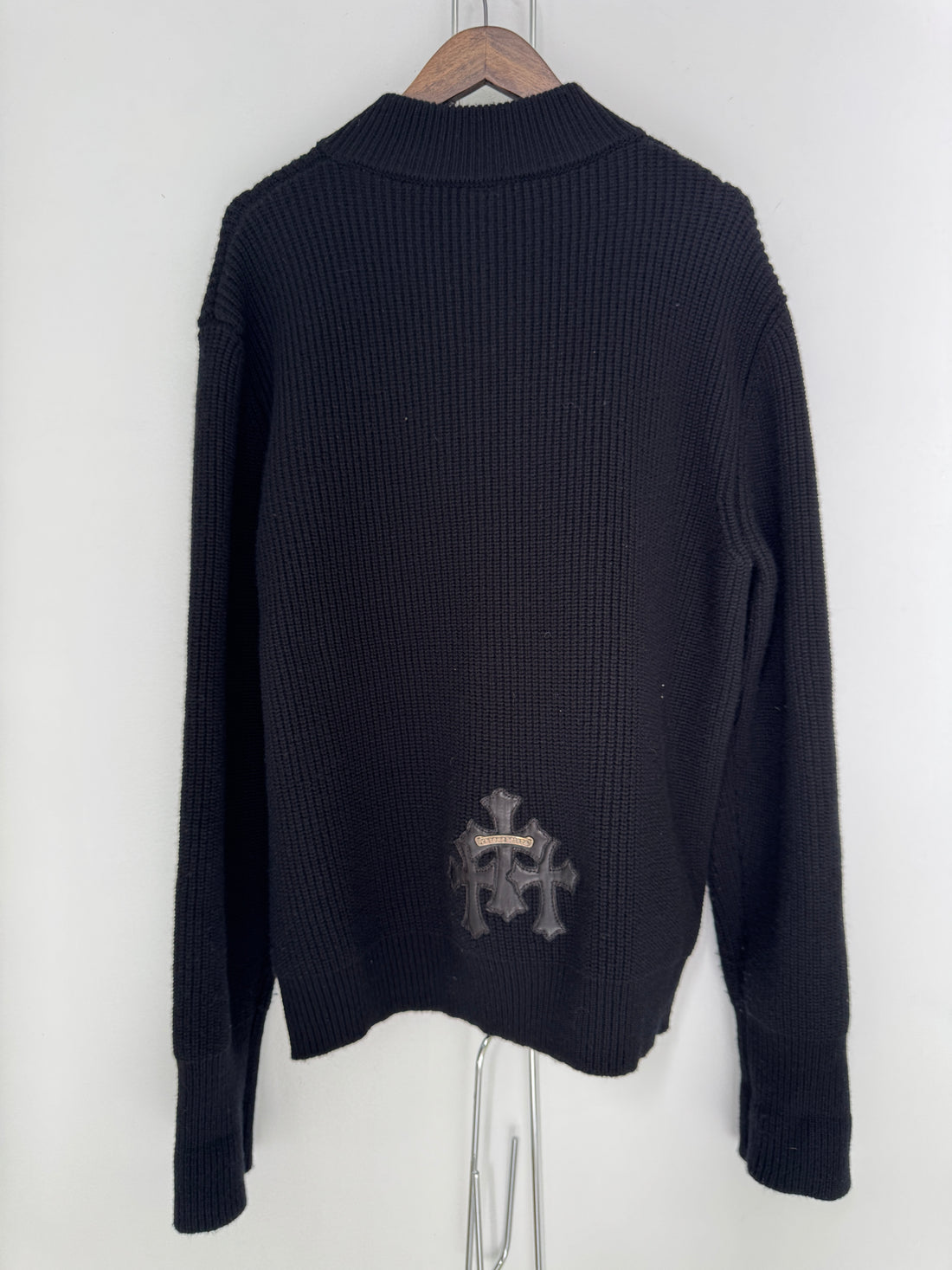 CHROME HEARTS LEATHER CEMETERY PATCH QUARTER ZIP
