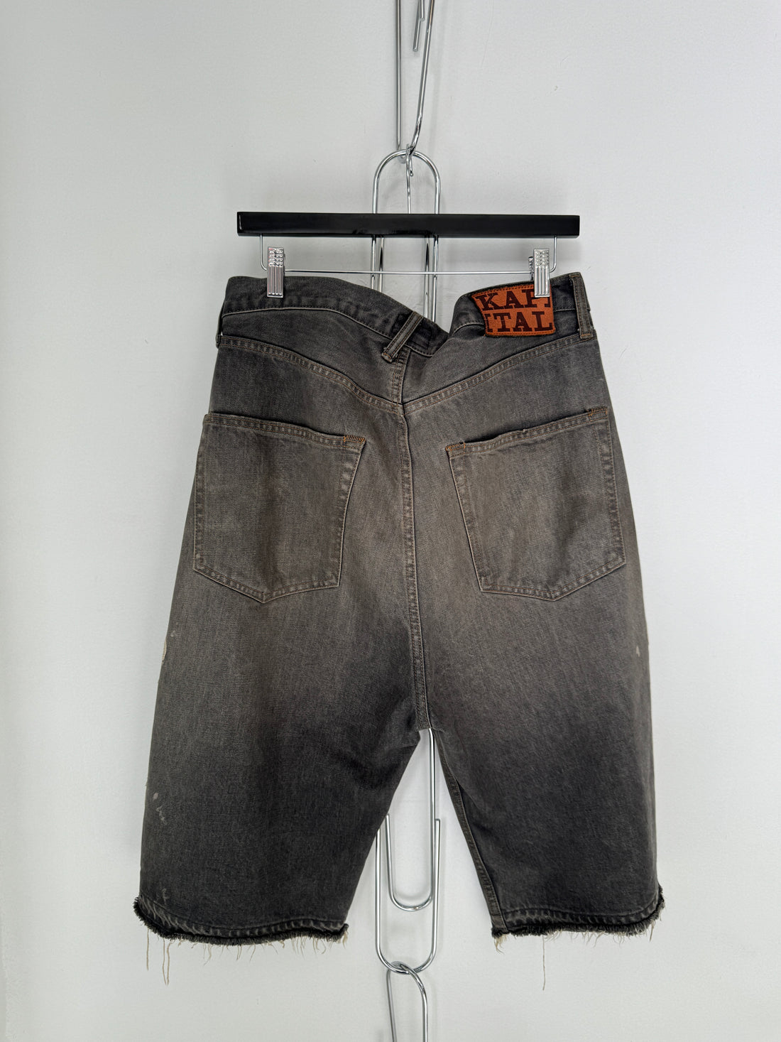 KAPITAL 14OZ BONE DENIM SHORTS