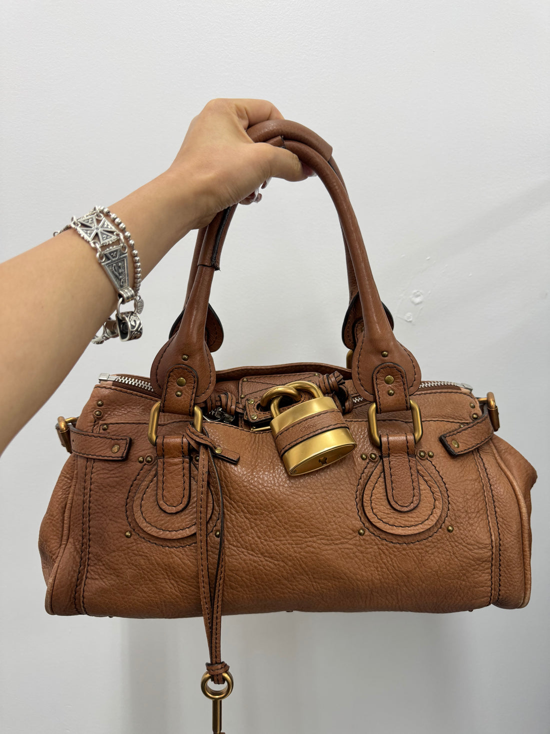 CHLOE VINTAGE TAN LEATHER PADDINGTON BAG