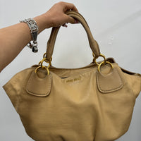 MIU MIU SOFT CALF LEATHER SATCHEL BAG