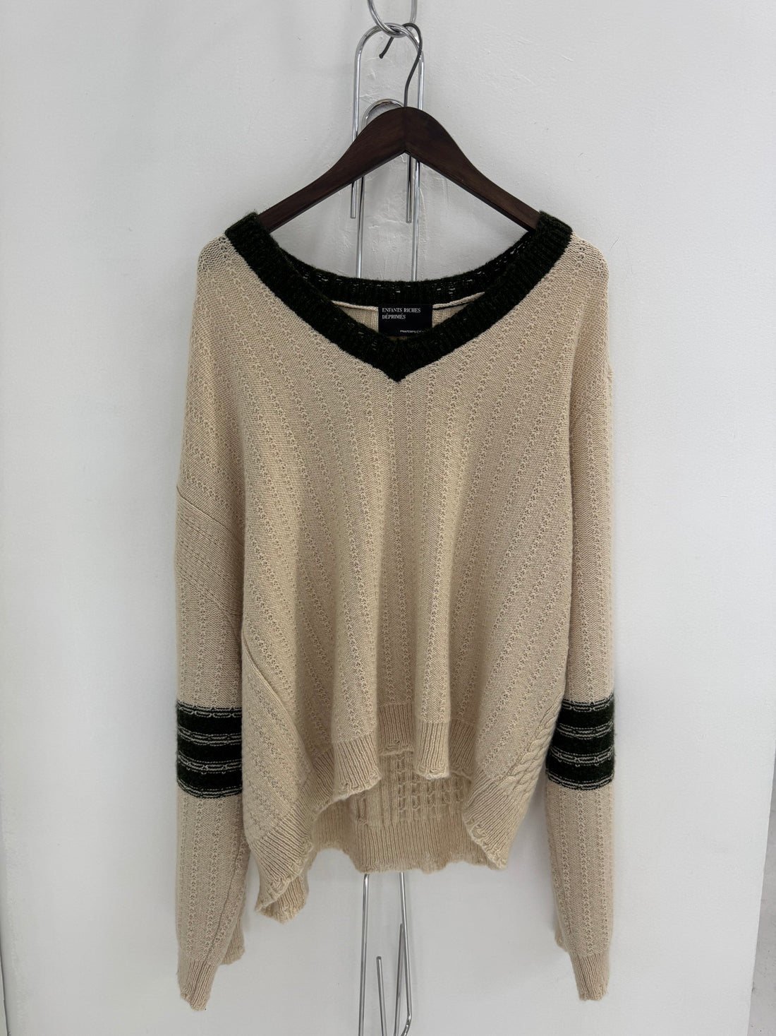 ENFANTS RICHES DEPRIMES ASYMMETRICAL VARSITY SWEATER
