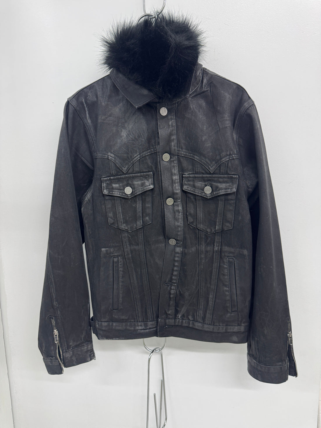 VENGEANCE STUDIOS WAX DENIM FUR JACKET