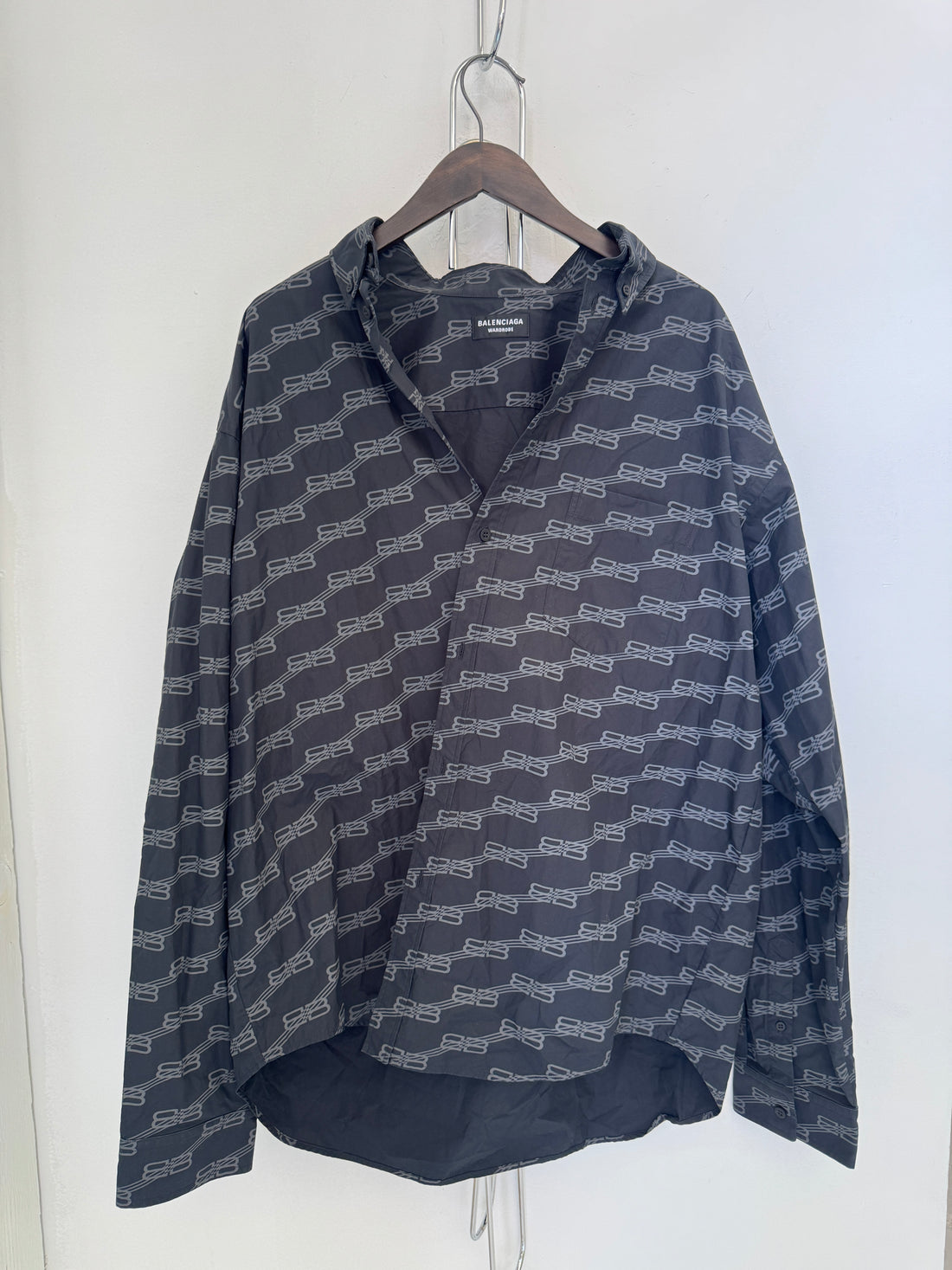 BALENCIAGA MONOGRAM BUTTON UP