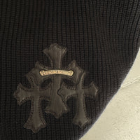 CHROME HEARTS LEATHER CEMETERY PATCH QUARTER ZIP