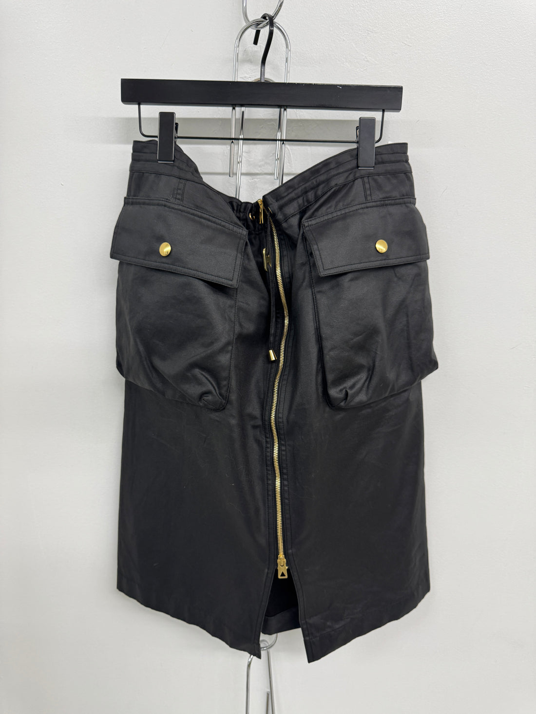 WOMENS BOTTEGA VENETA WAXED CARGO SKIRT