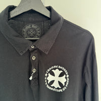 CHROME HEARTS LONG SLEEVE FLEUR POLO SHIRT