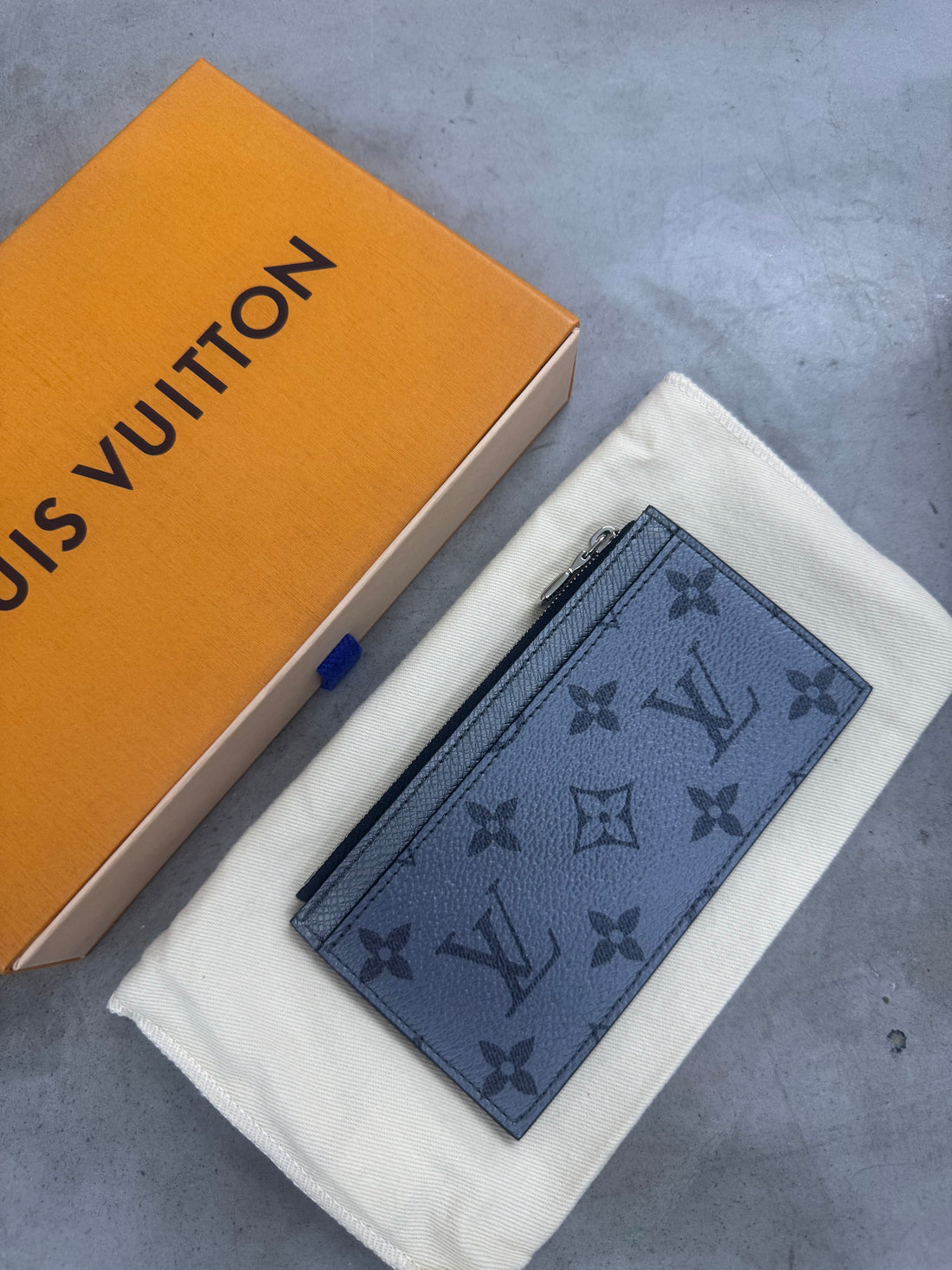 LOUIS VUITTON VIRGIL ABLOH MONOGRAM GUN METAL CANVAS COIN CARD HOLDER