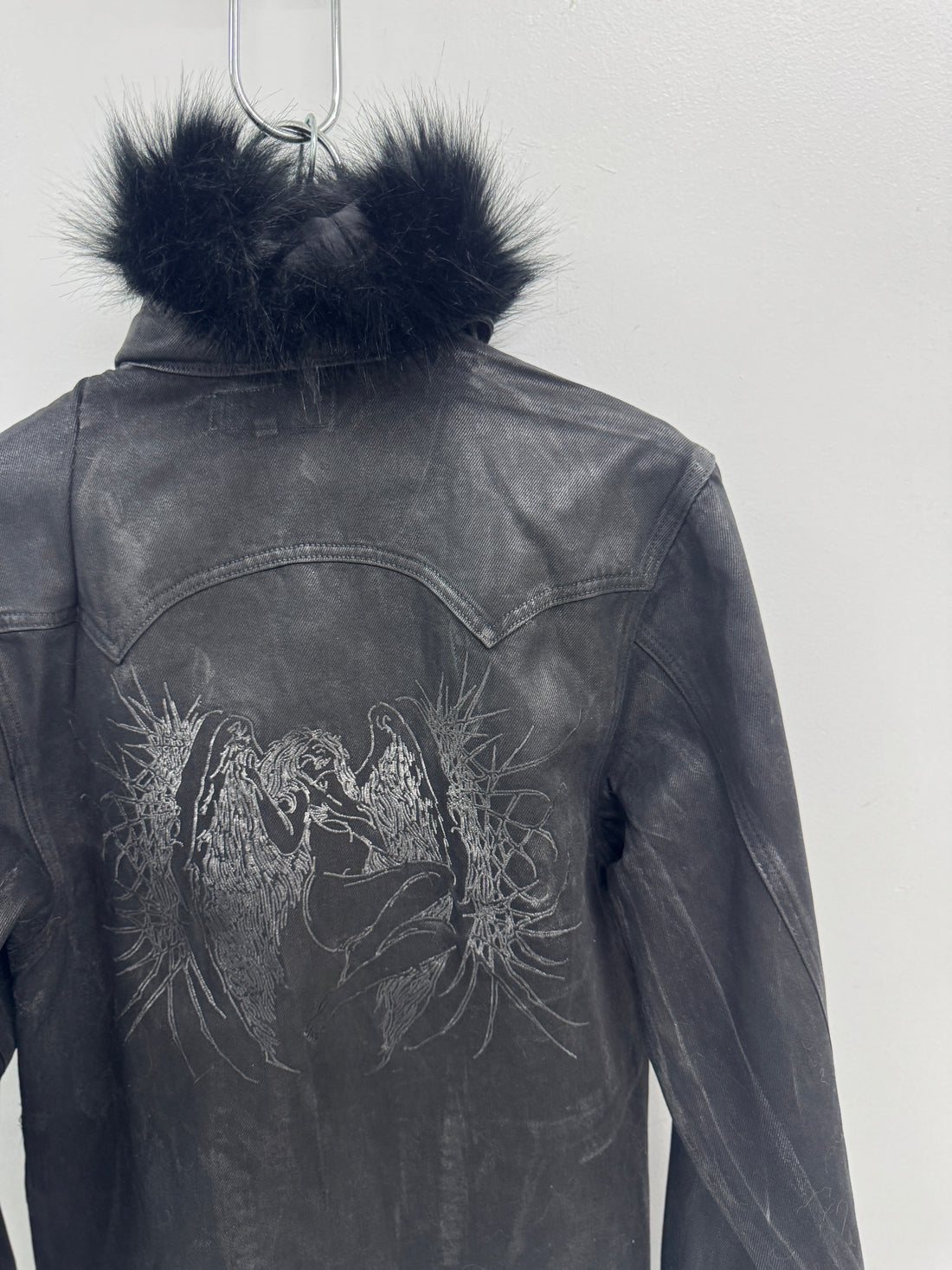 VENGEANCE STUDIOS WAX DENIM FUR JACKET