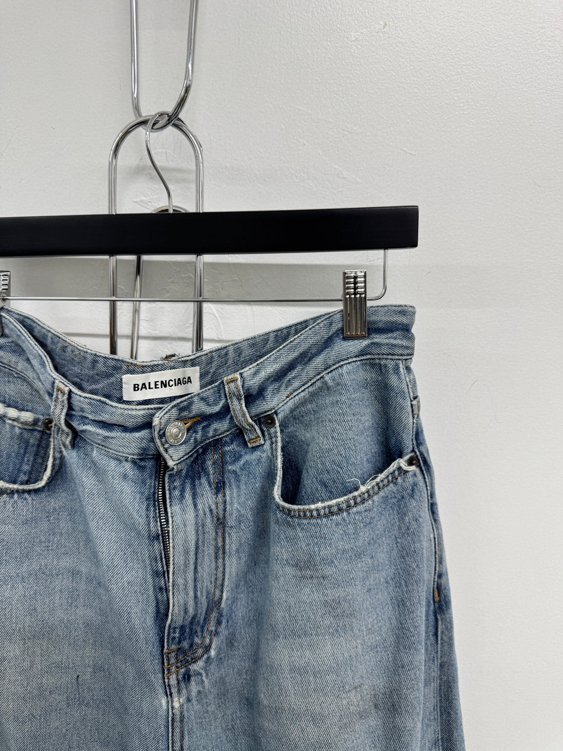 WOMENS BALENCIAGA HIGH WAISTED DENIM PANTS