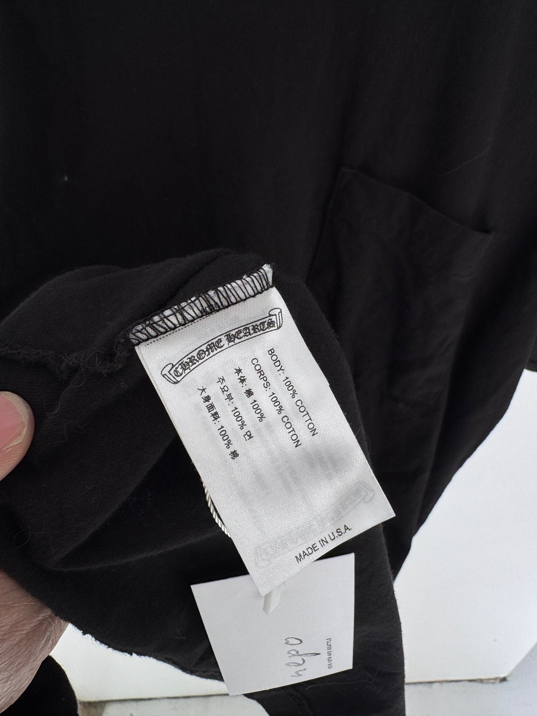 CHROME HEARTS NECK LOGO POCKET TEE