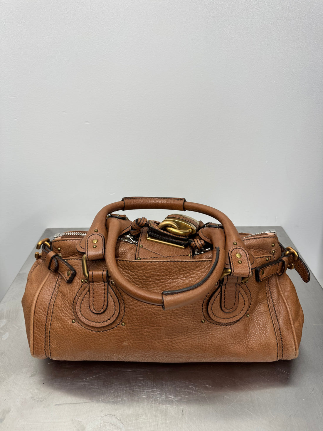 CHLOE VINTAGE TAN LEATHER PADDINGTON BAG