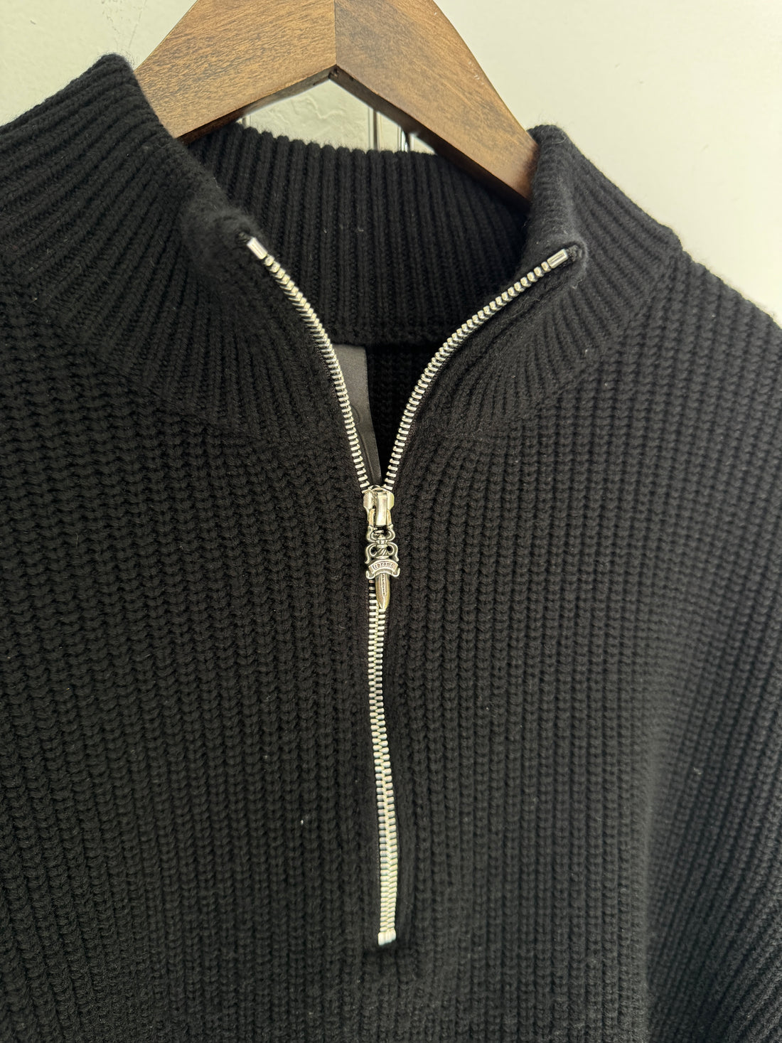 CHROME HEARTS LEATHER CEMETERY PATCH QUARTER ZIP