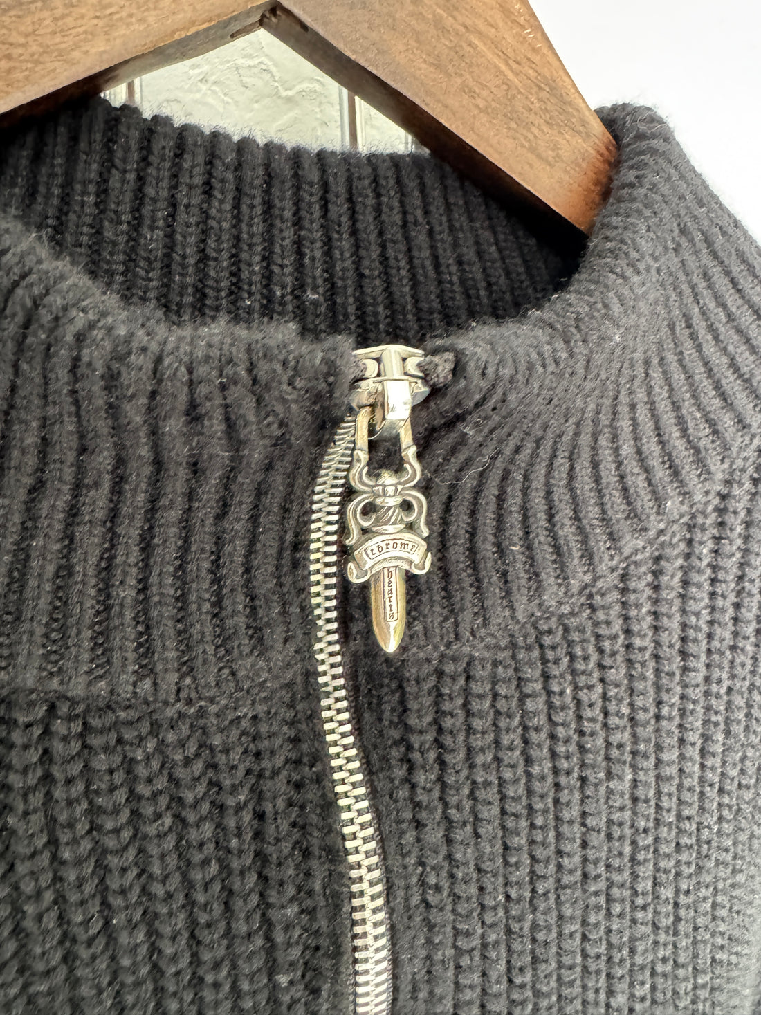 CHROME HEARTS LEATHER CEMETERY PATCH QUARTER ZIP