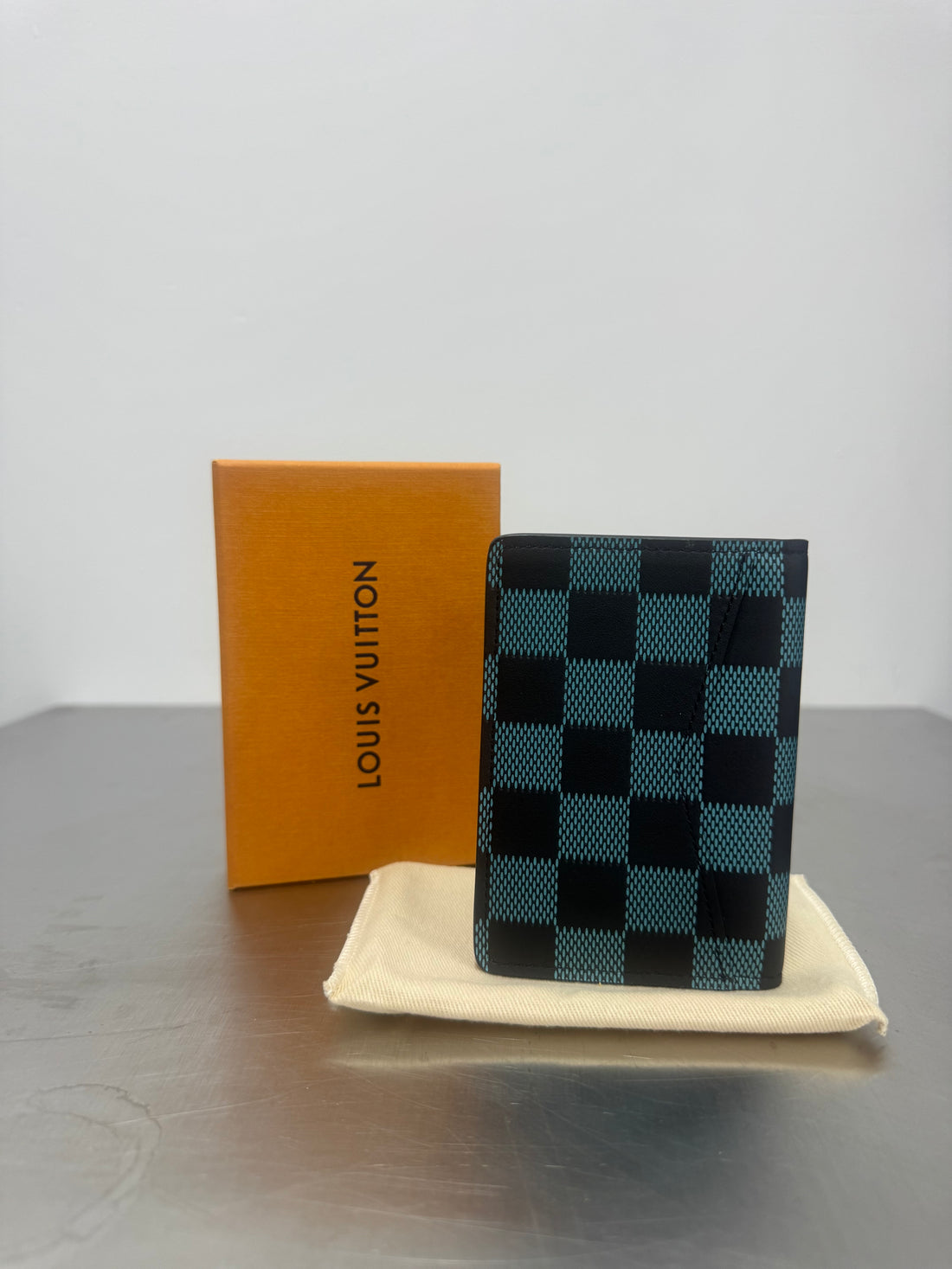 LOUIS VUITTON VIRGIL ABLOH DAMIER INFINI POCKET ORGANIZER - AQUAMARINE