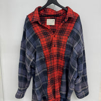 R13 DECONSTRUCTED FLANNEL SHIRT