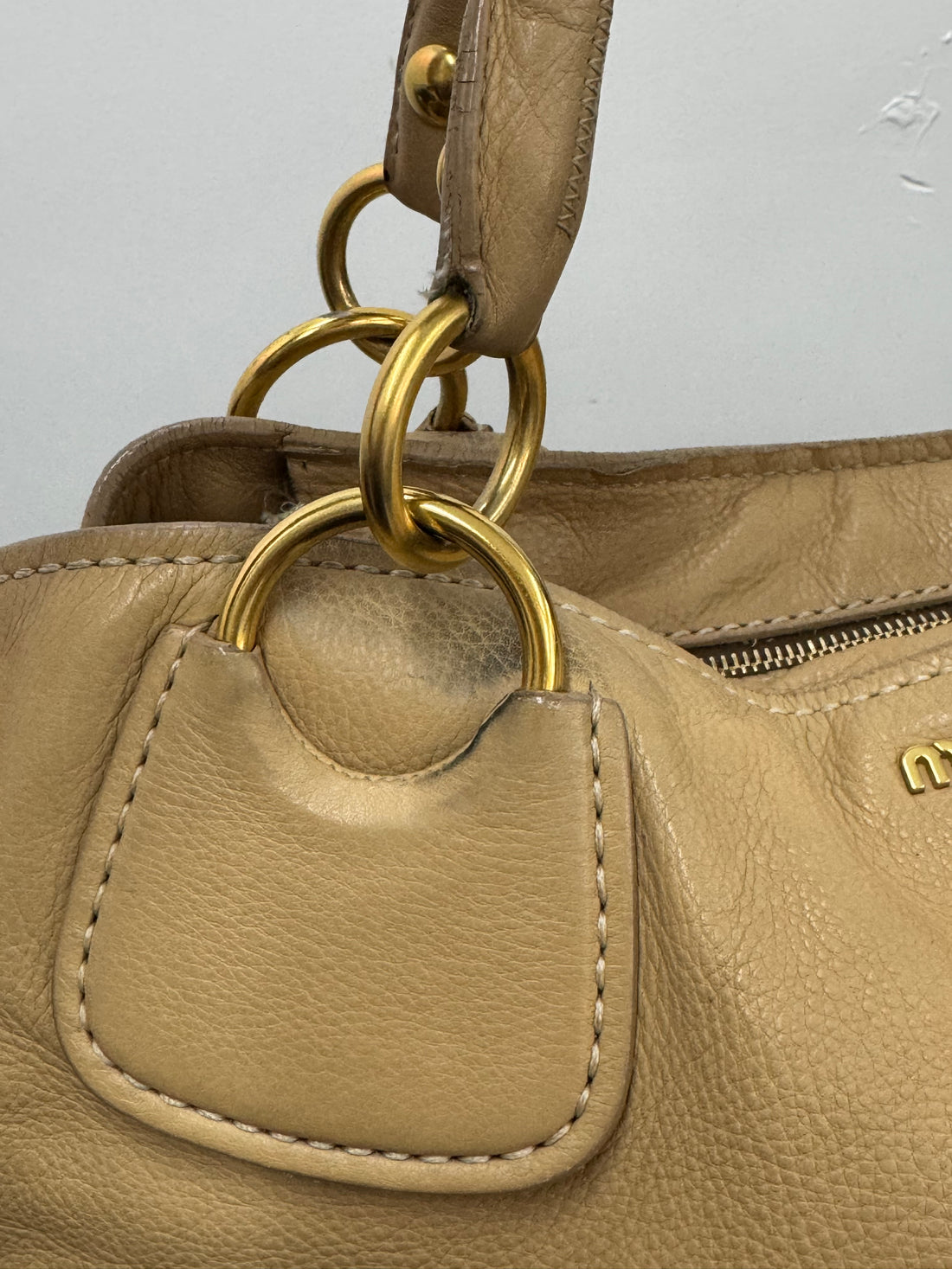 MIU MIU SOFT CALF LEATHER SATCHEL BAG