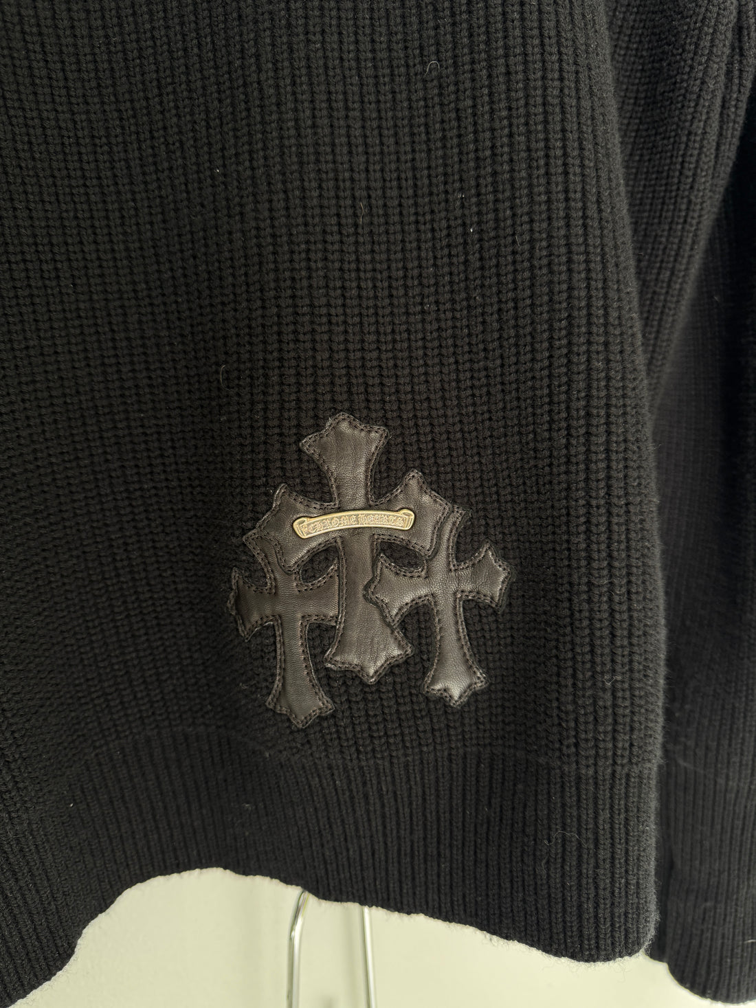 CHROME HEARTS LEATHER CEMETERY PATCH QUARTER ZIP