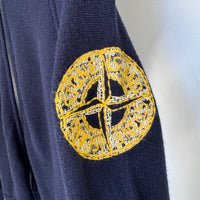STONE ISLAND WOOL STAND COLLAR ZIP UP SWEATER