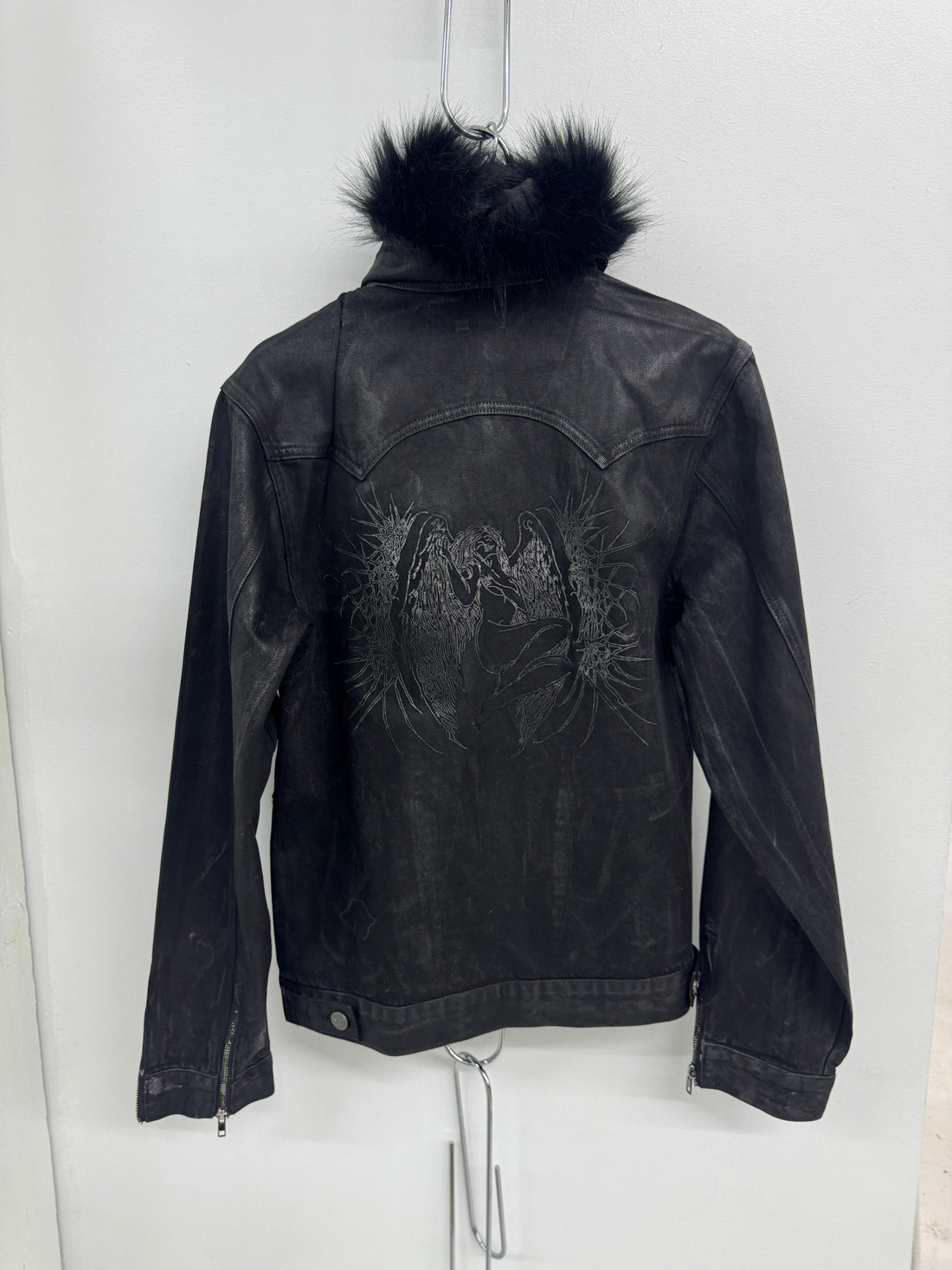 VENGEANCE STUDIOS WAX DENIM FUR JACKET
