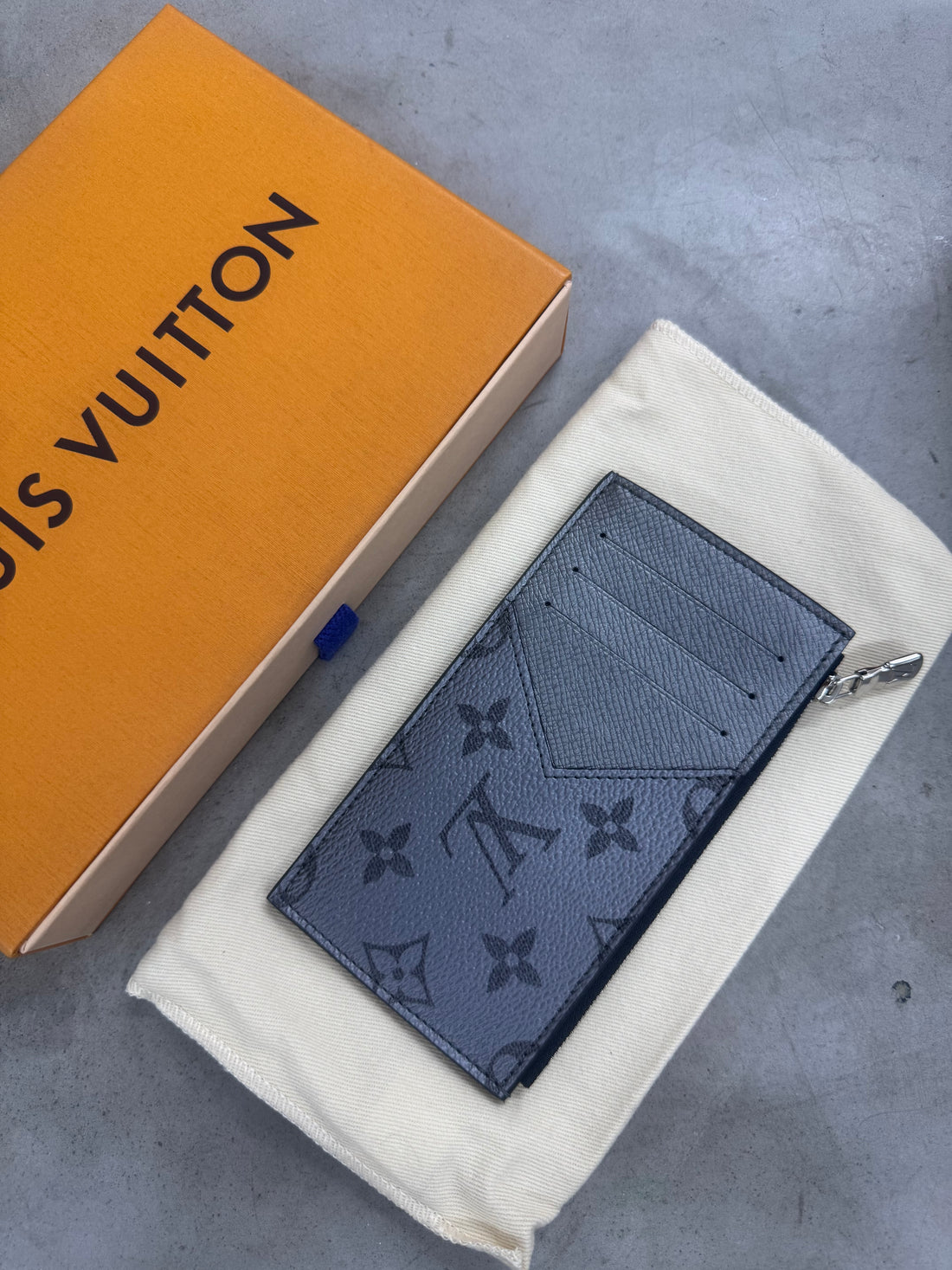 LOUIS VUITTON VIRGIL ABLOH MONOGRAM GUN METAL CANVAS COIN CARD HOLDER