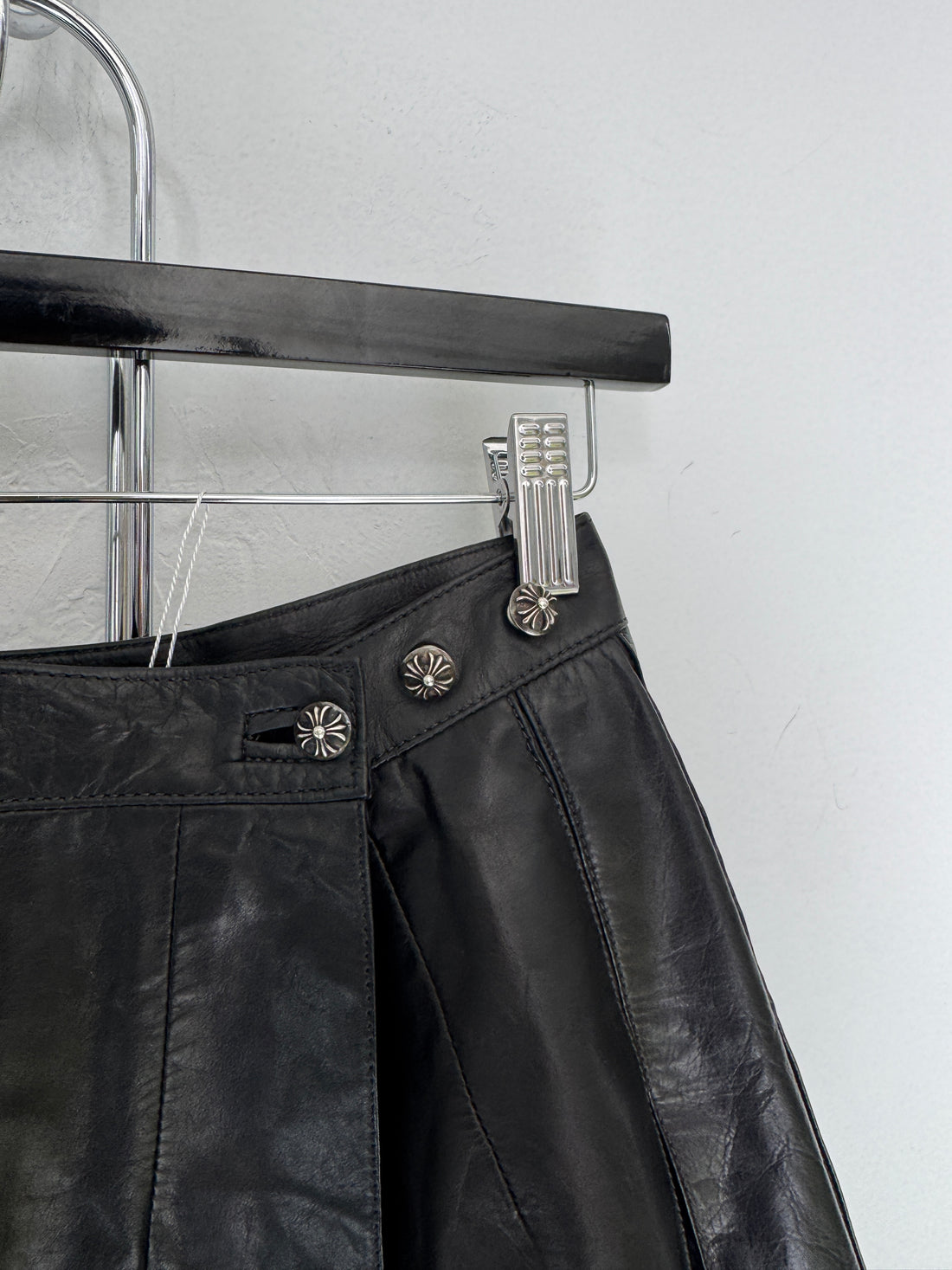 CHROME HEARTS LEATHER SKIRT